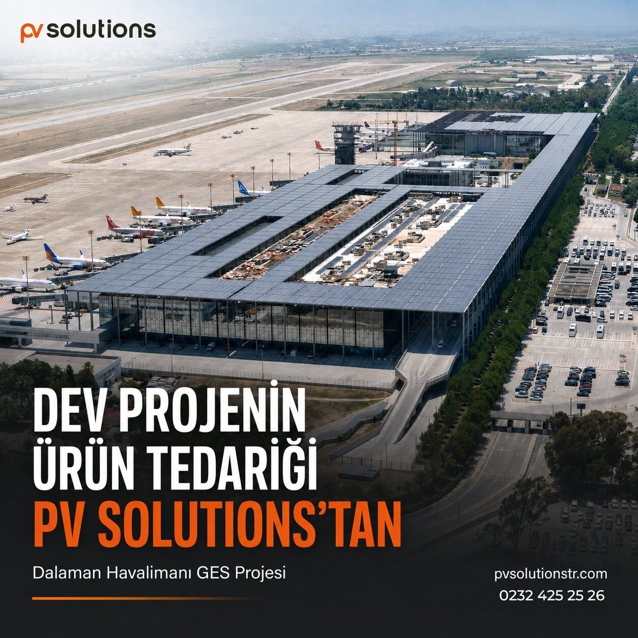 Dünyanın En Büyük Havalimanı Çatı GES Projesinde PV Solutions İmzası