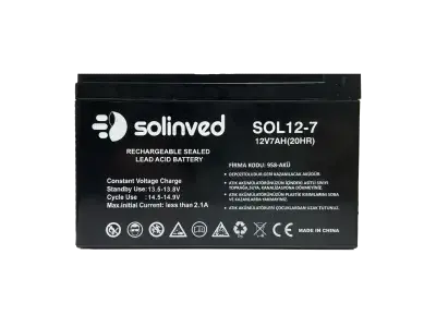 SOLİNVED 12V 7AH UPS VE ALARM AKÜSÜ