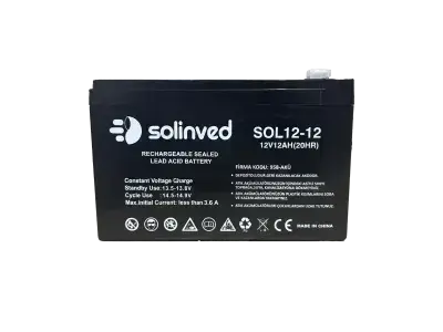 SOLİNVED 12V 12AH UPS VE ALARM AKÜSÜ